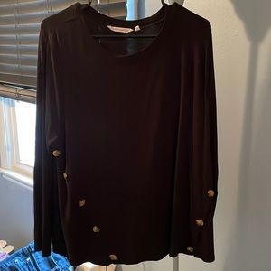 Soft Surroundings, black l/top, size 1X